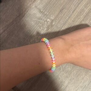 Rainbow Beaded Stretch Bracelet